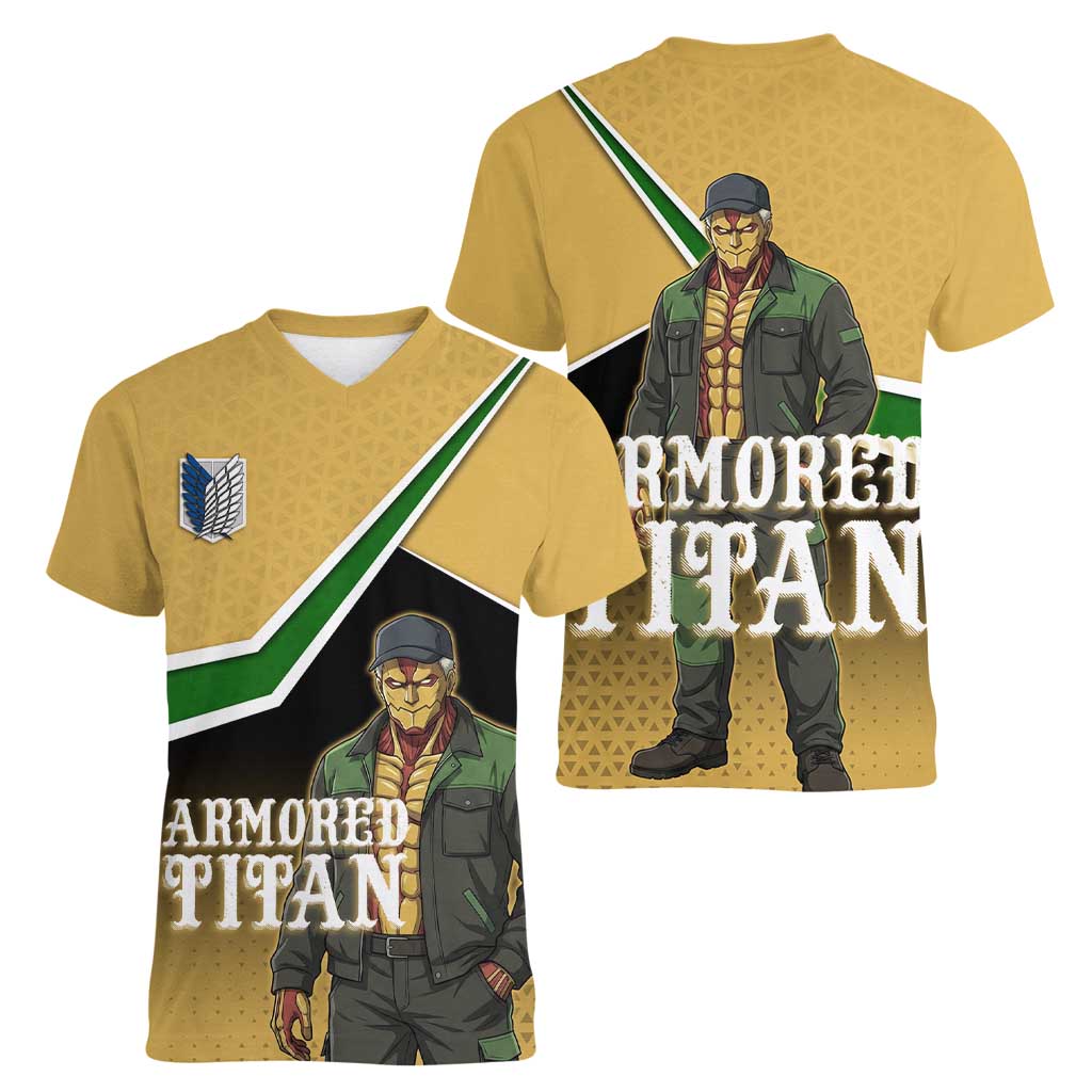 Armored Titan Attack on Titan Women V-Neck T-Shirt Anime Urban Warrior Style