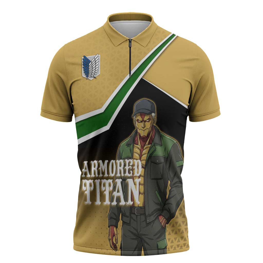 Armored Titan Attack on Titan Zipper Polo Shirt Anime Urban Warrior Style