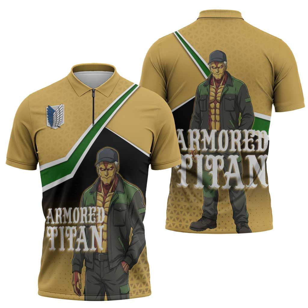 Armored Titan Attack on Titan Zipper Polo Shirt Anime Urban Warrior Style
