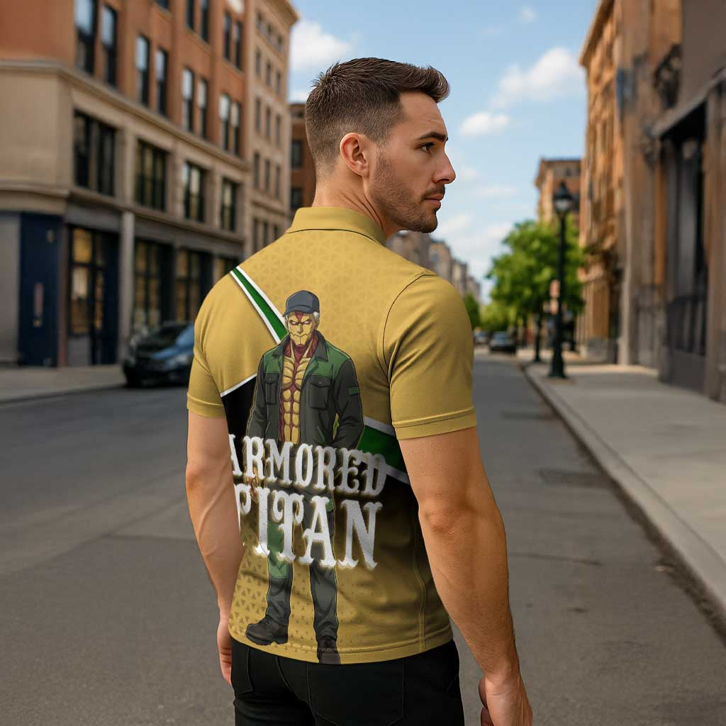 Armored Titan Attack on Titan Zipper Polo Shirt Anime Urban Warrior Style