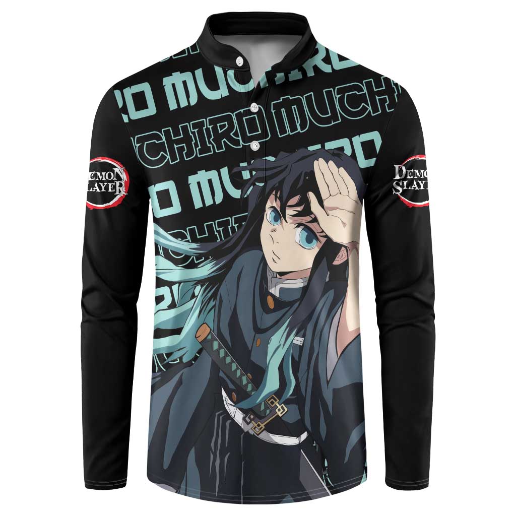 Muichiro Tokito - Demon Slayer Button Sweatshirt Anime Mix Pattern Style