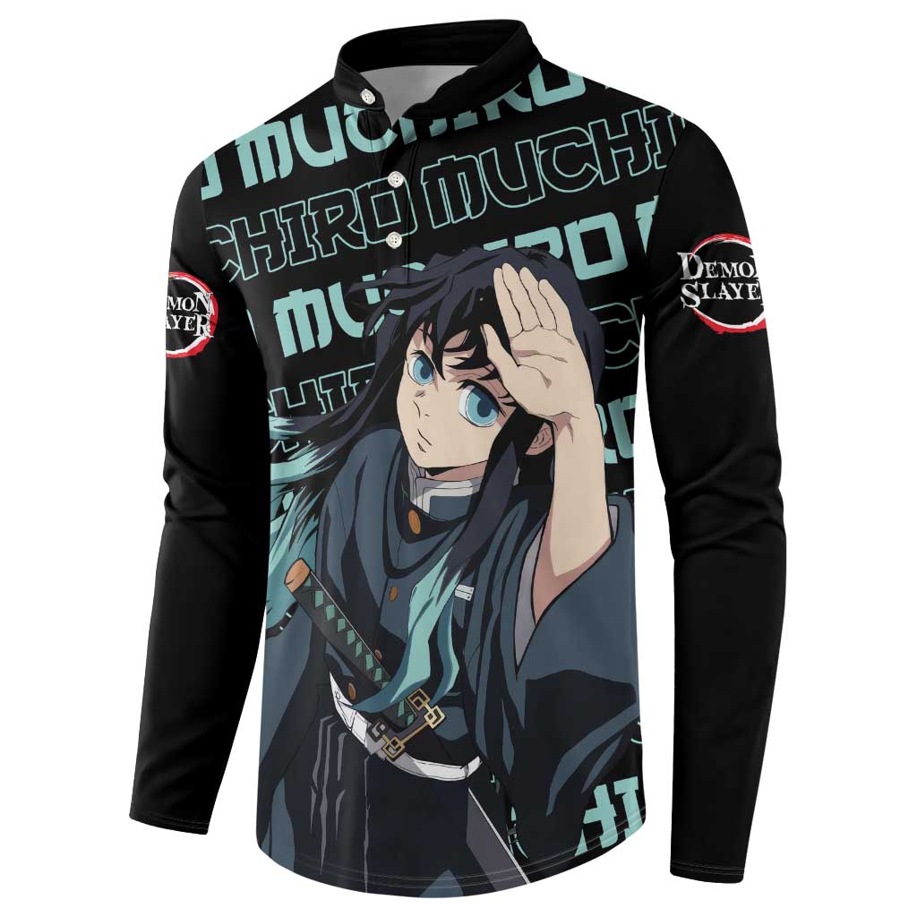 Muichiro Tokito - Demon Slayer Button Sweatshirt Anime Mix Pattern Style