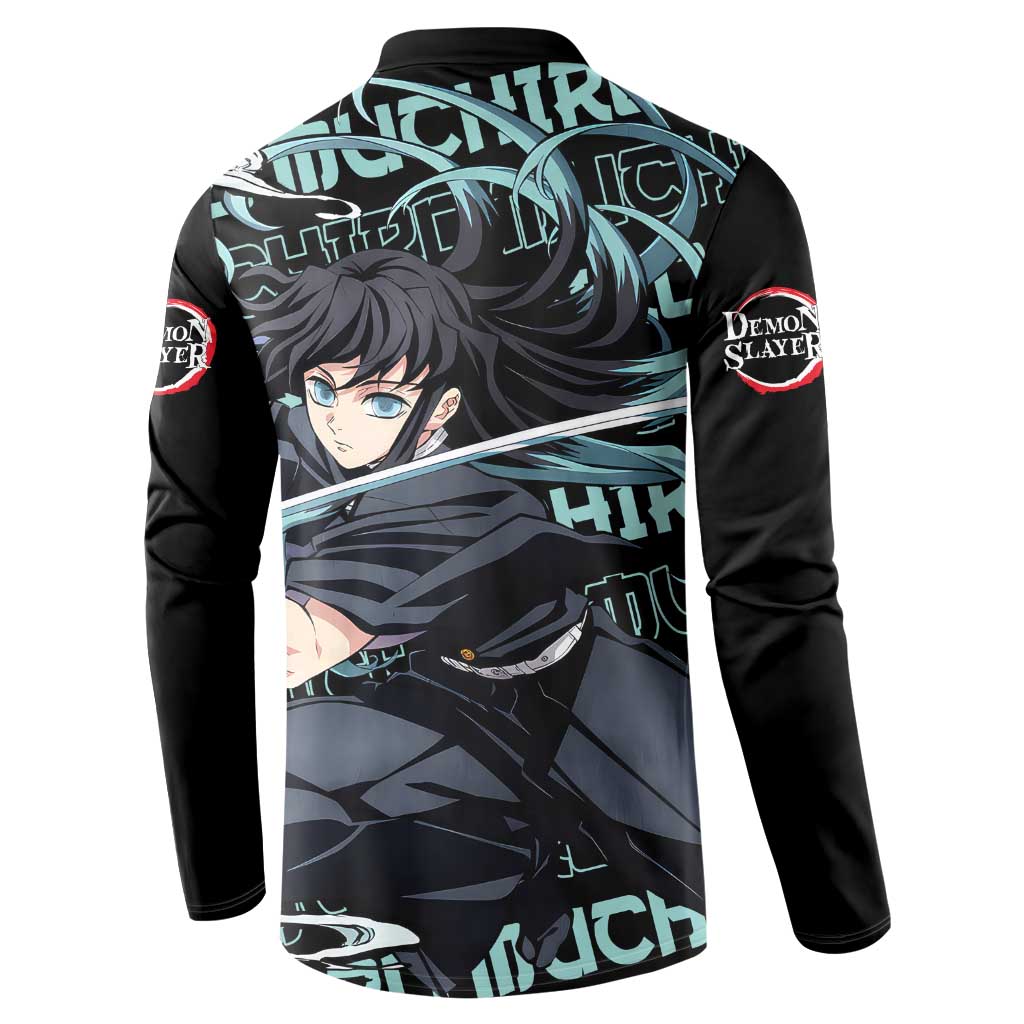 Muichiro Tokito - Demon Slayer Button Sweatshirt Anime Mix Pattern Style