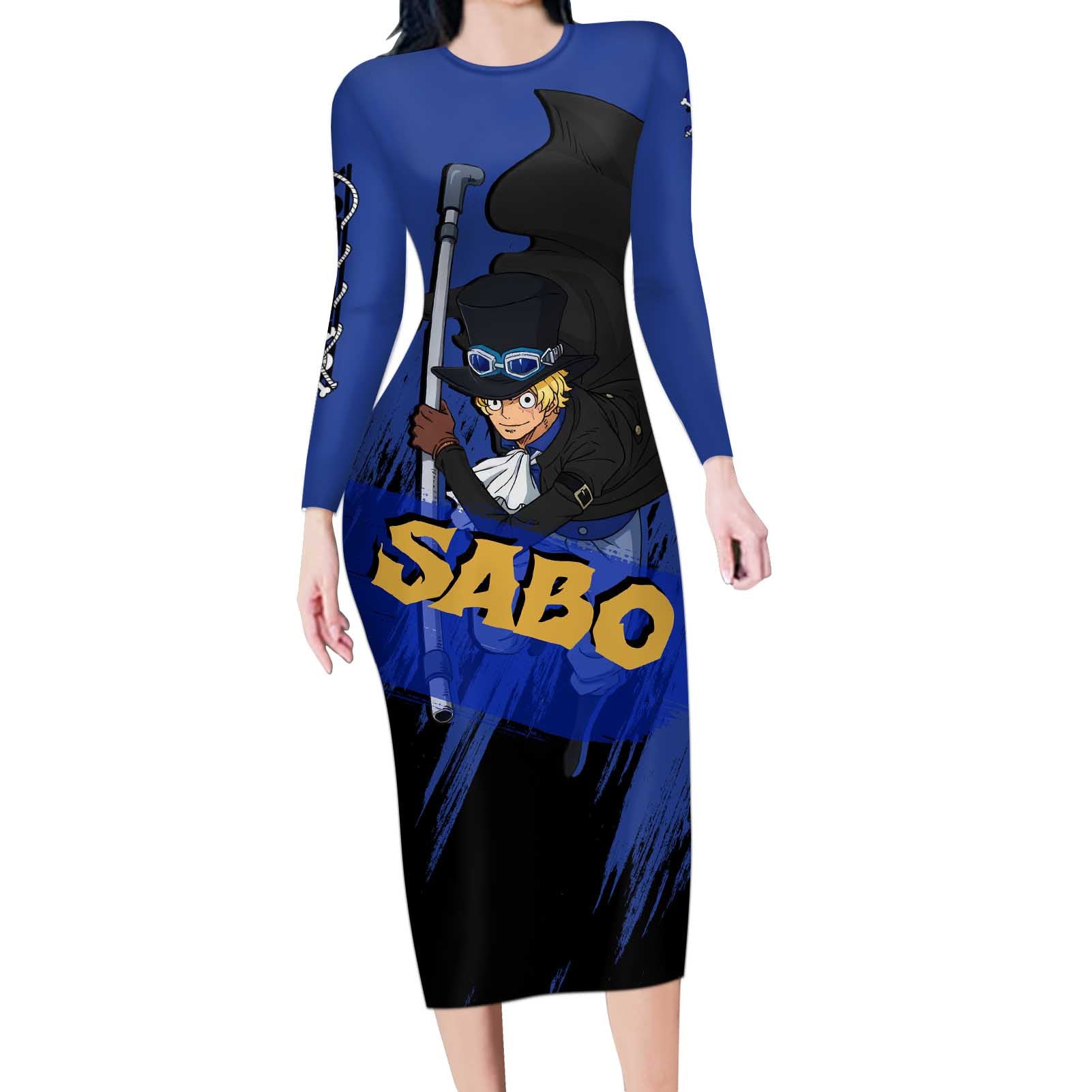 Sabo - One Piece Long Sleeve Bodycon Dress Anime Style