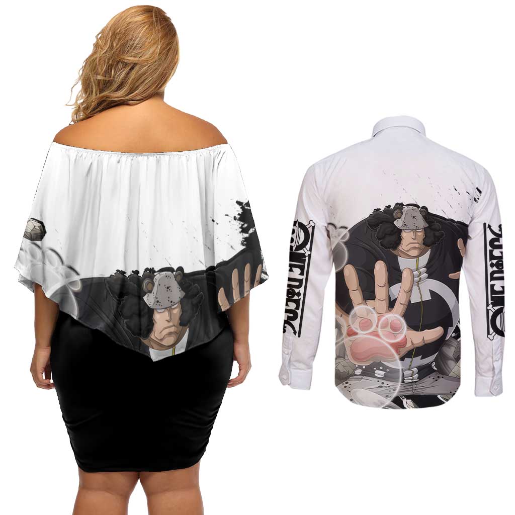Kuma - One Piece Couples Matching Off Shoulder Short Dress and Long Sleeve Button Shirt Anime Style