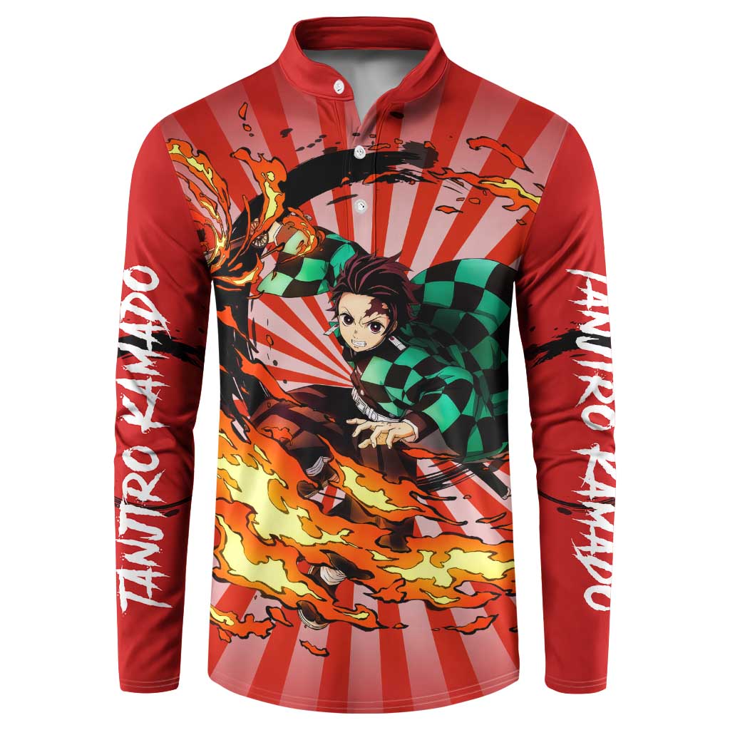Tanjiro Kamado - Demon Slayer Button Sweatshirt Anime Style