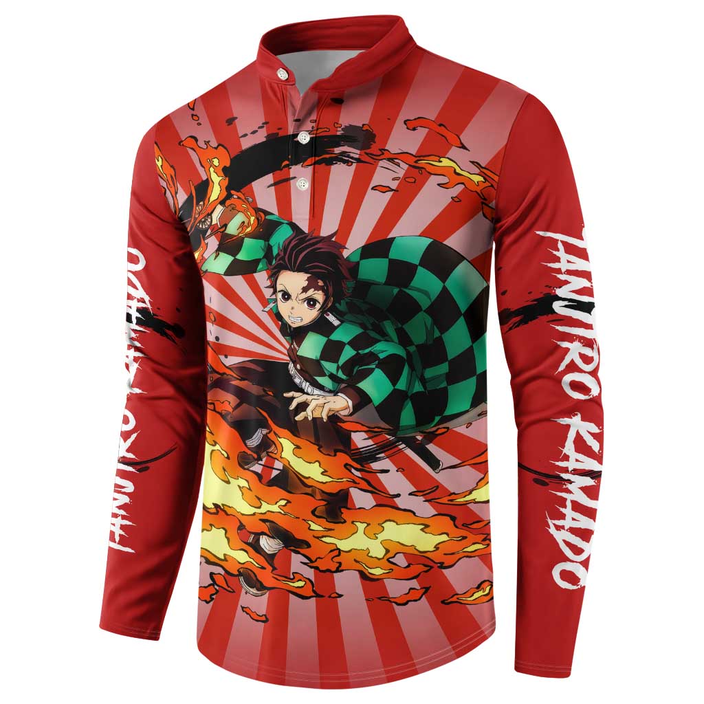 Tanjiro Kamado - Demon Slayer Button Sweatshirt Anime Style