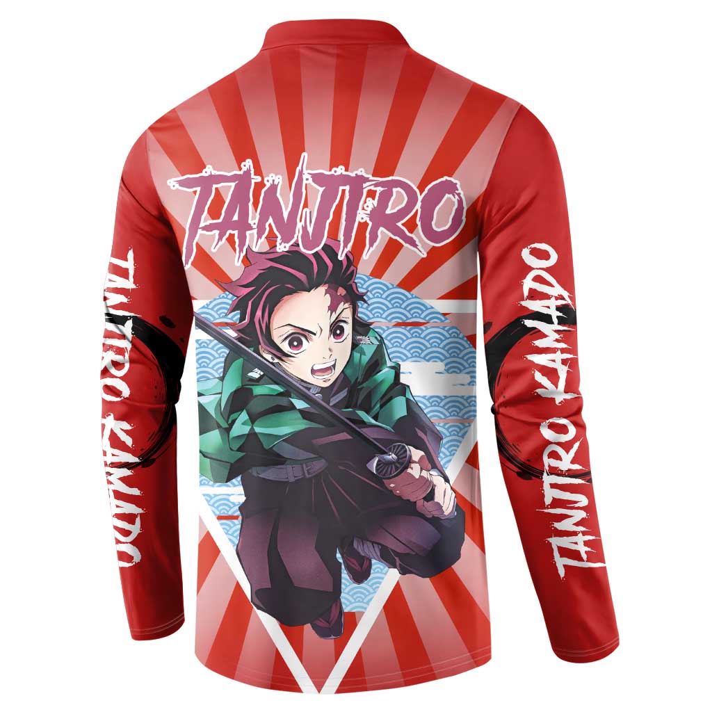 Tanjiro Kamado - Demon Slayer Button Sweatshirt Anime Style