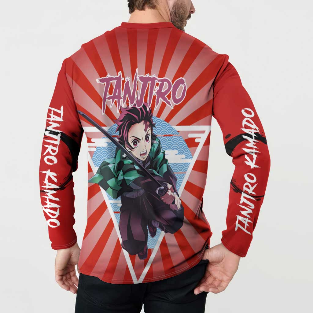 Tanjiro Kamado - Demon Slayer Button Sweatshirt Anime Style