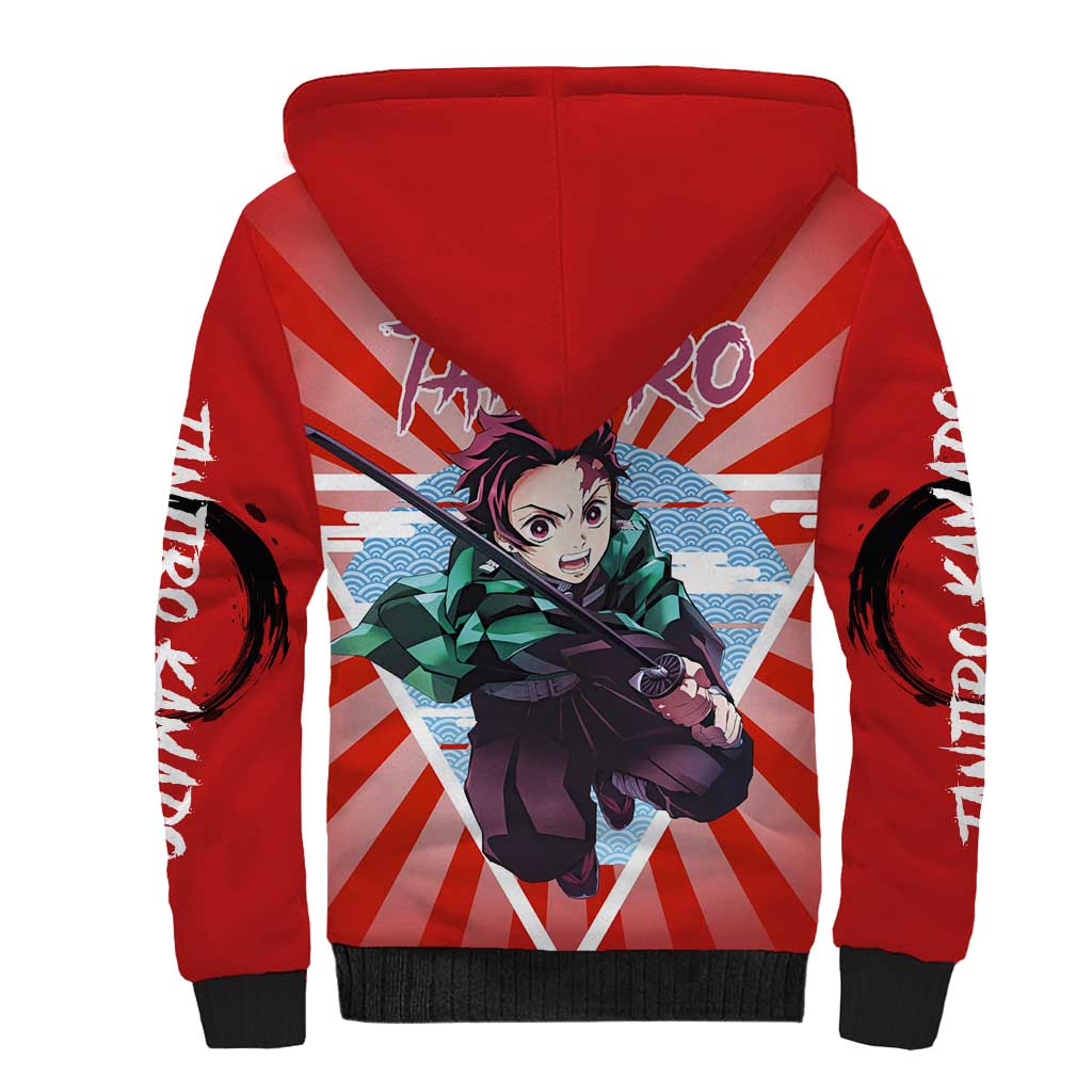 Tanjiro Kamado - Demon Slayer Sherpa Hoodie Anime Style