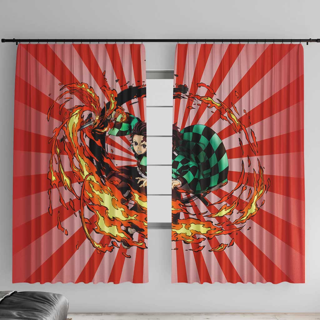 Tanjiro Kamado - Demon Slayer Window Curtain Anime Style