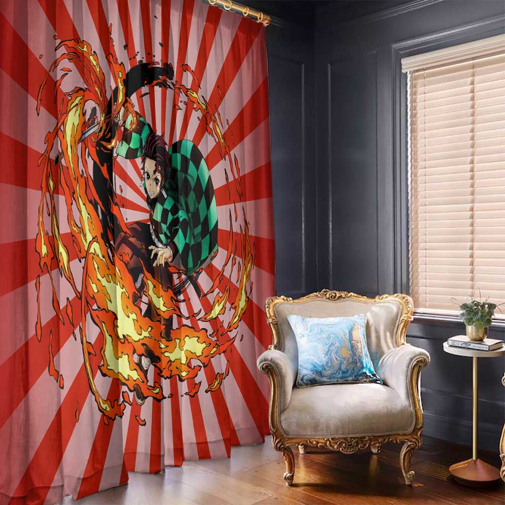 Tanjiro Kamado - Demon Slayer Window Curtain Anime Style