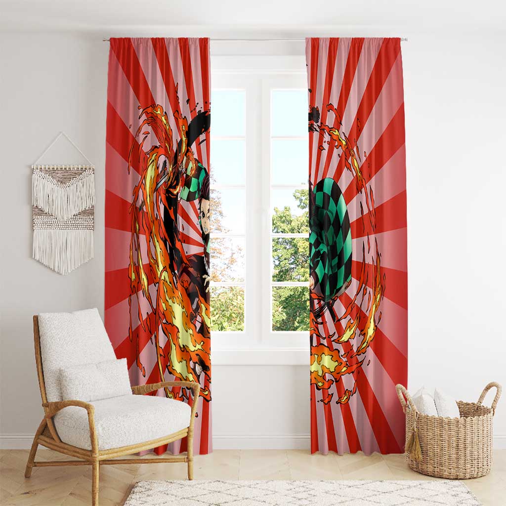 Tanjiro Kamado - Demon Slayer Window Curtain Anime Style