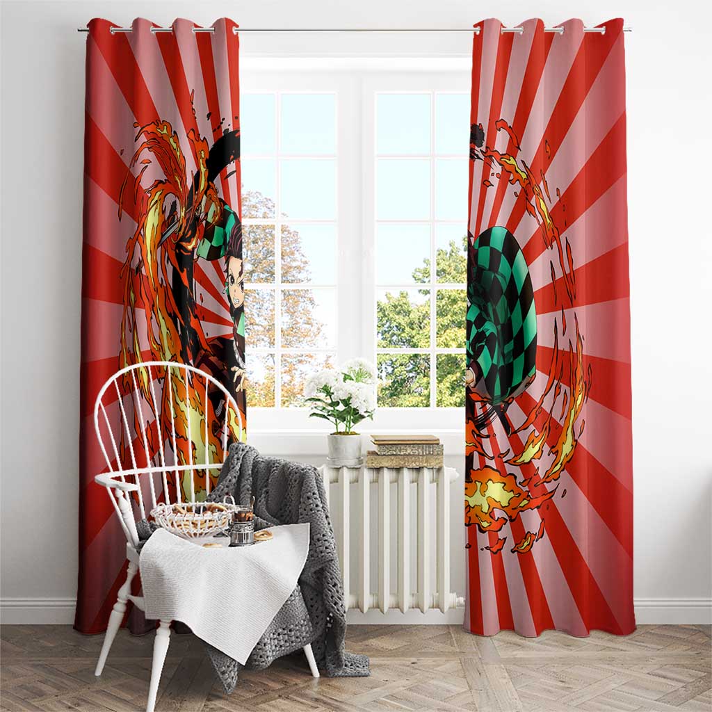 Tanjiro Kamado - Demon Slayer Window Curtain Anime Style