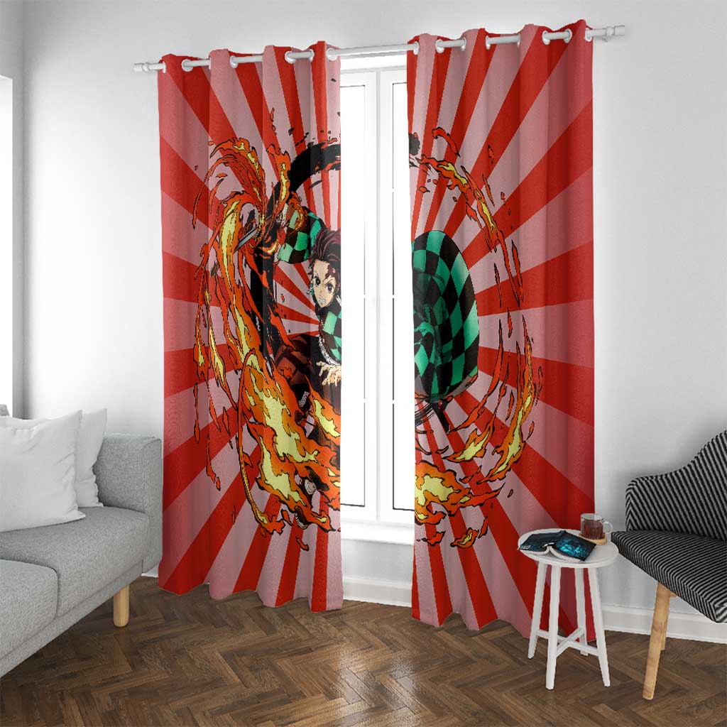 Tanjiro Kamado - Demon Slayer Window Curtain Anime Style