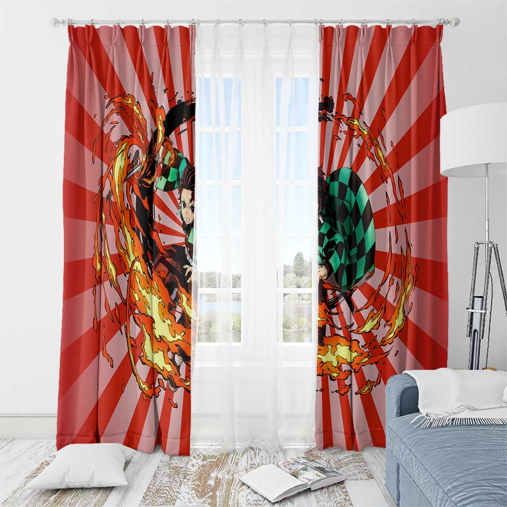 Tanjiro Kamado - Demon Slayer Window Curtain Anime Style