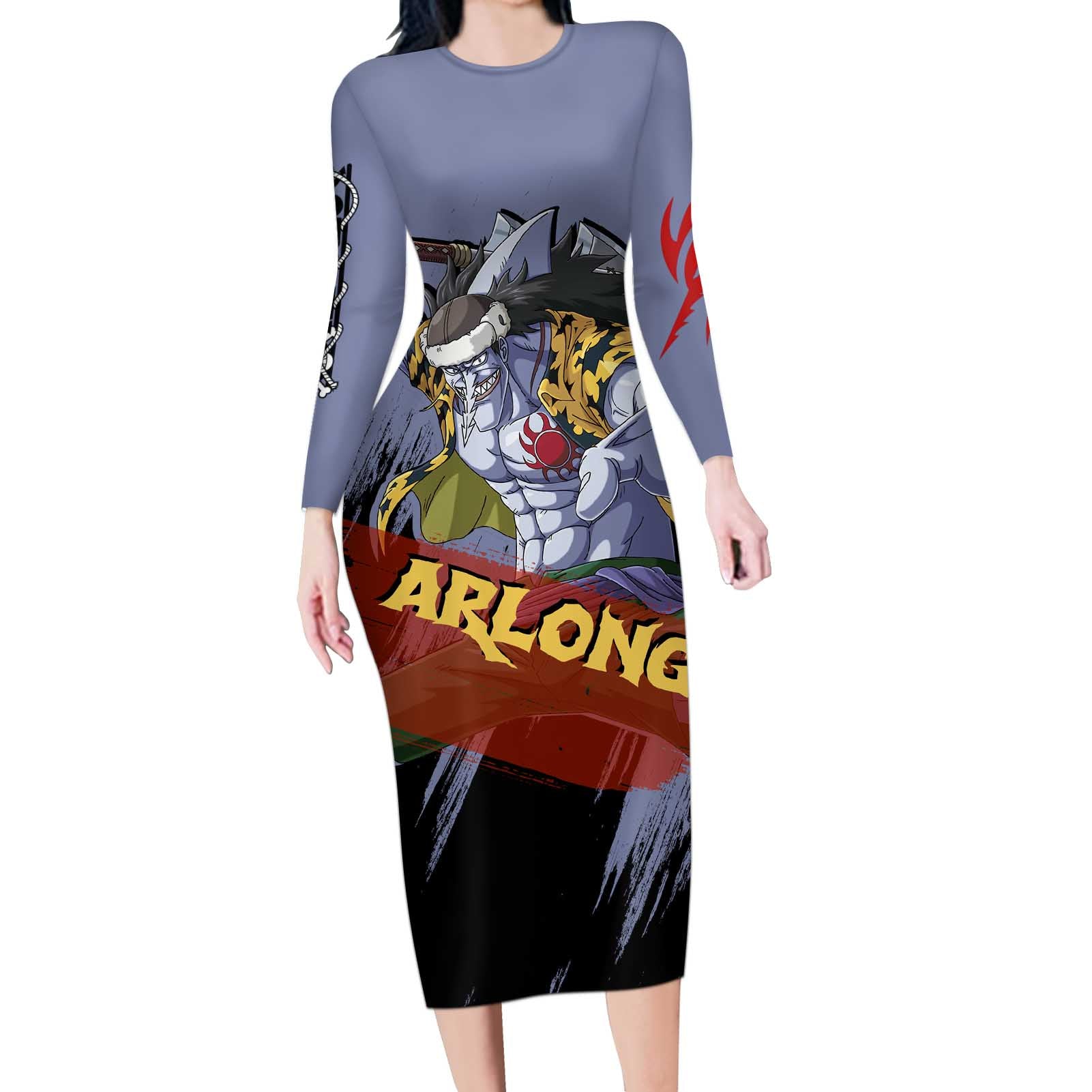 Arlong - One Piece Long Sleeve Bodycon Dress Anime Style