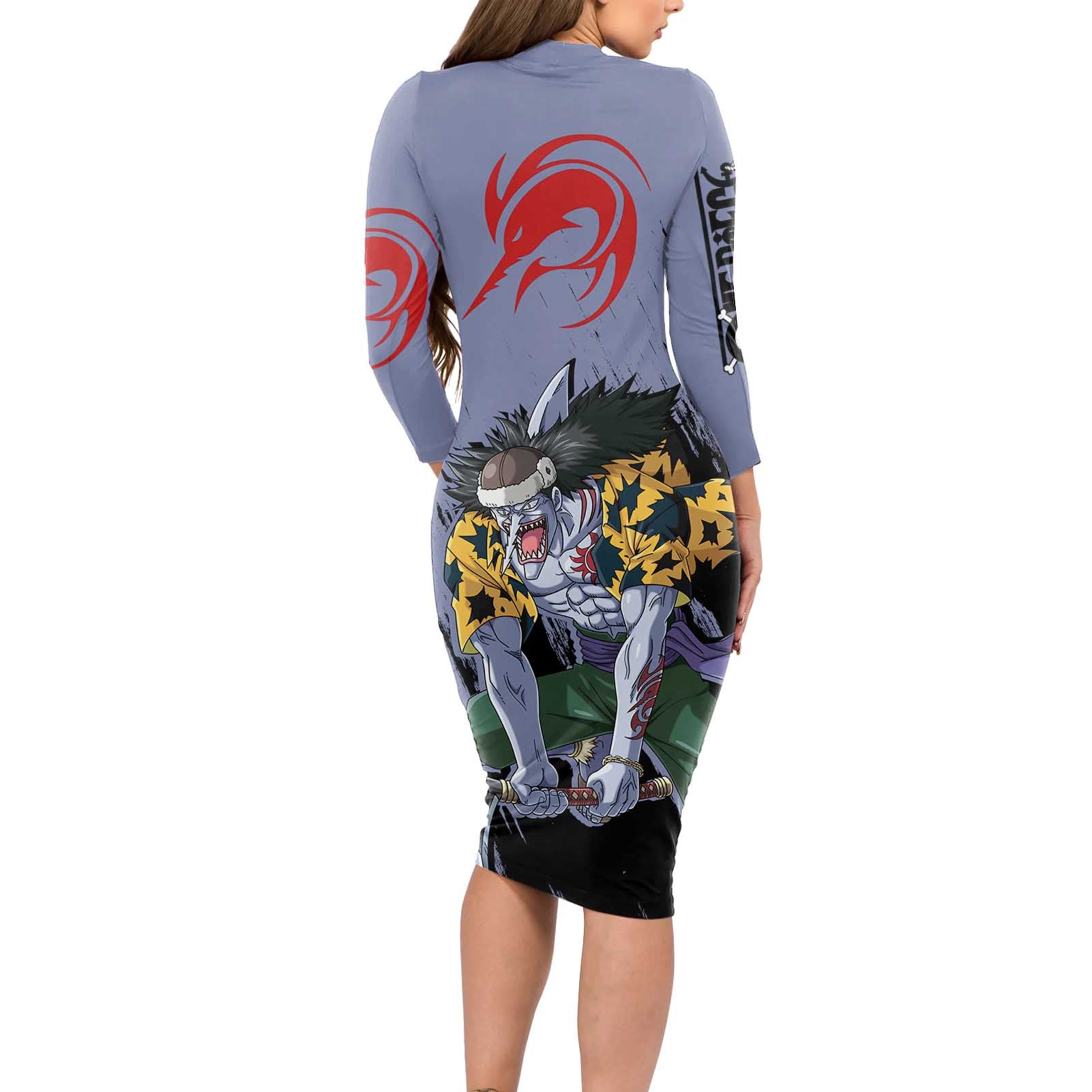Arlong - One Piece Long Sleeve Bodycon Dress Anime Style