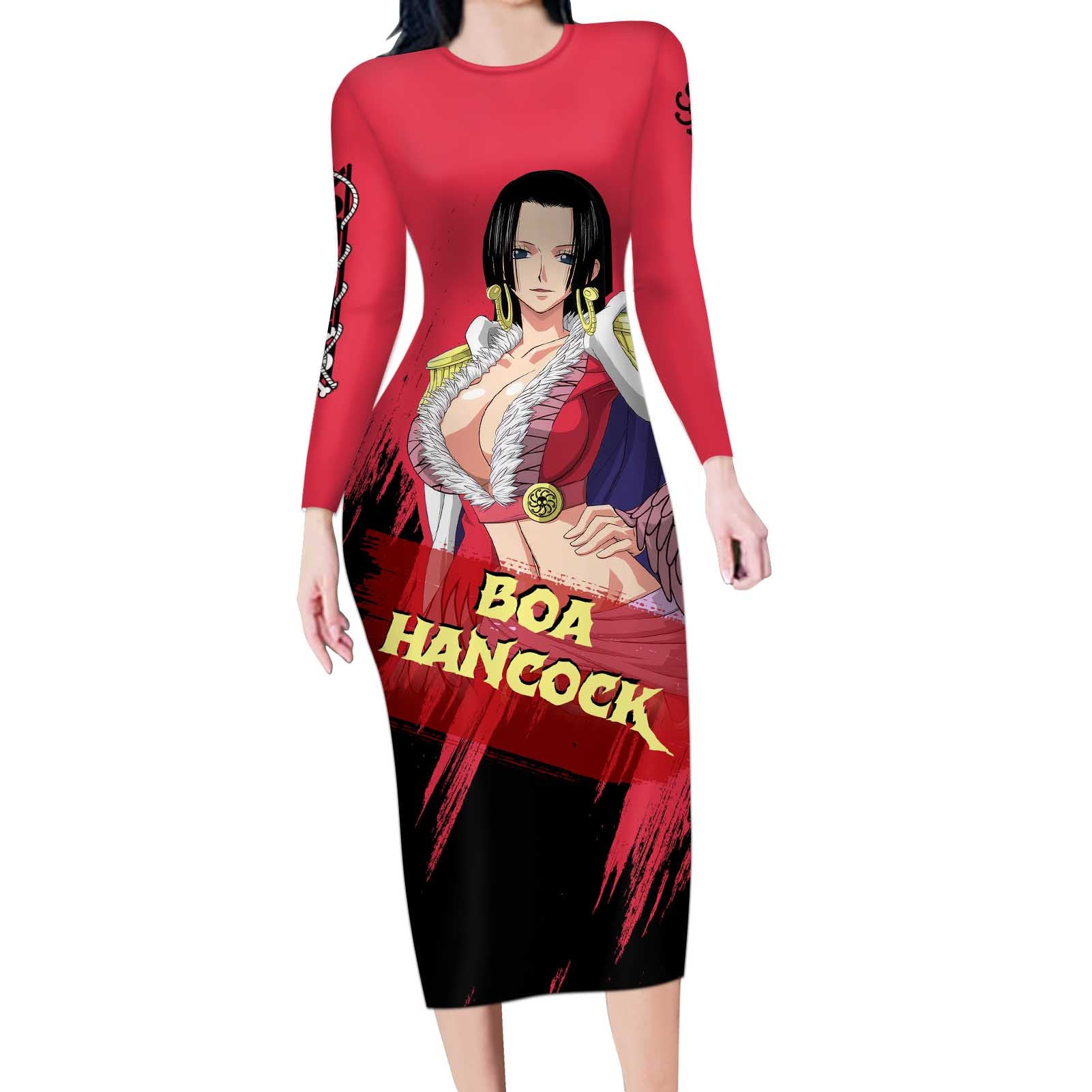 Boa Hancock - One Piece Long Sleeve Bodycon Dress Anime Style