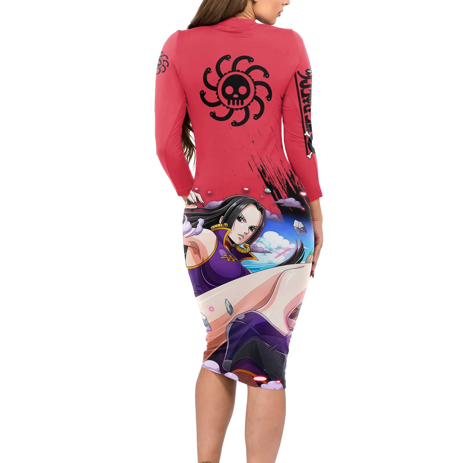Boa Hancock - One Piece Long Sleeve Bodycon Dress Anime Style