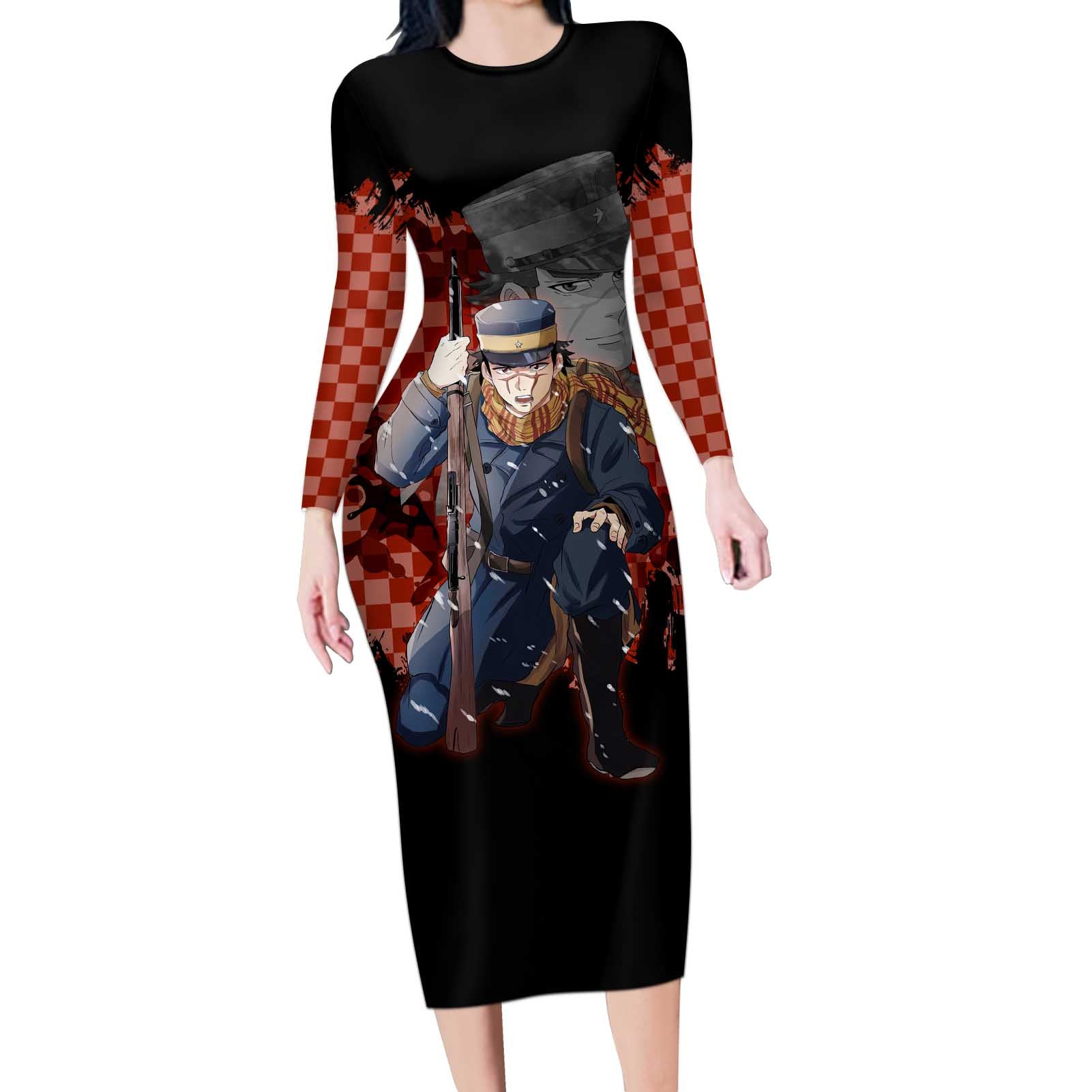 Saichi Sugimoto - Golden Kamuy Long Sleeve Bodycon Dress Anime Style