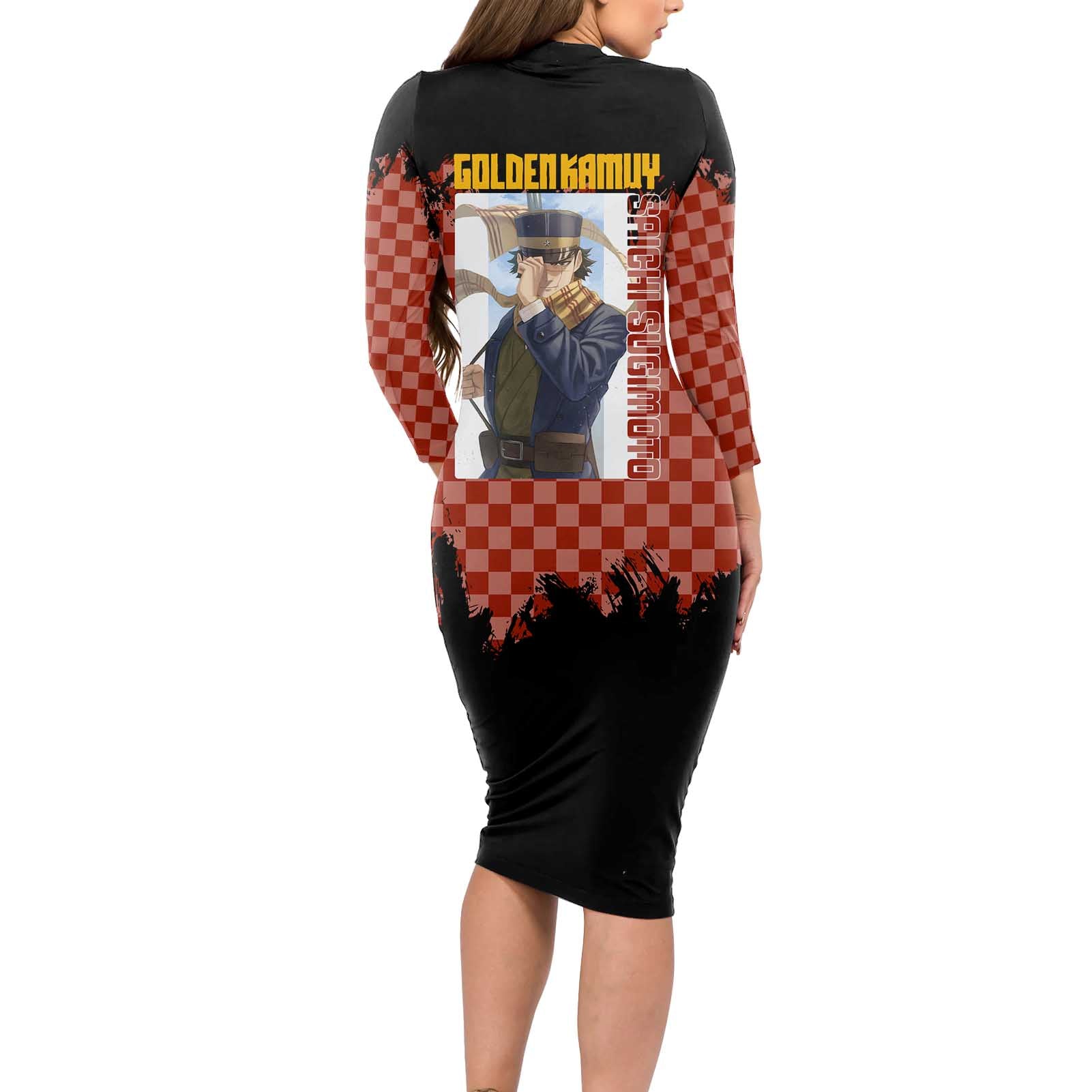 Saichi Sugimoto - Golden Kamuy Long Sleeve Bodycon Dress Anime Style