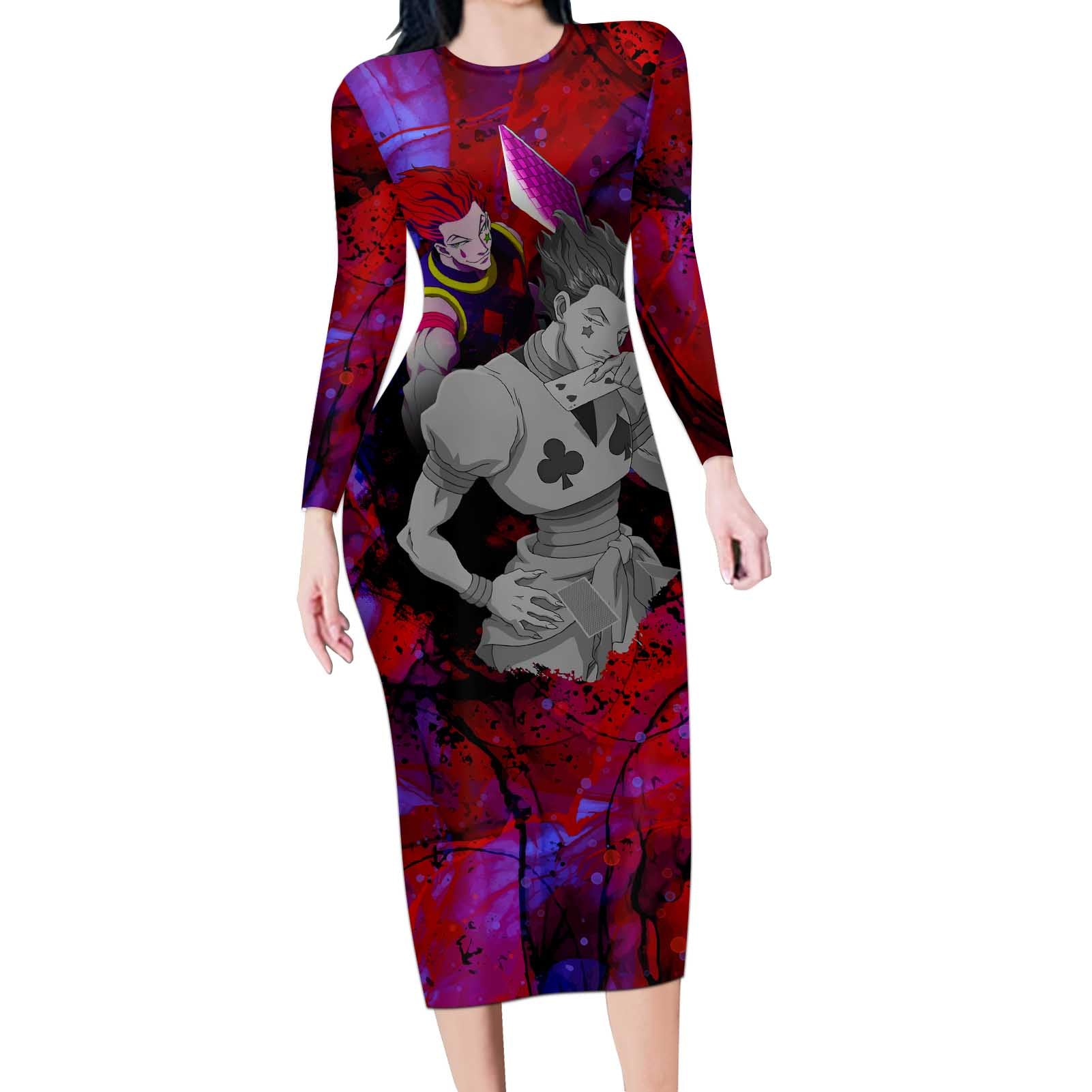 Hisoka Morow - Hunter X Hunter Long Sleeve Bodycon Dress Anime Style