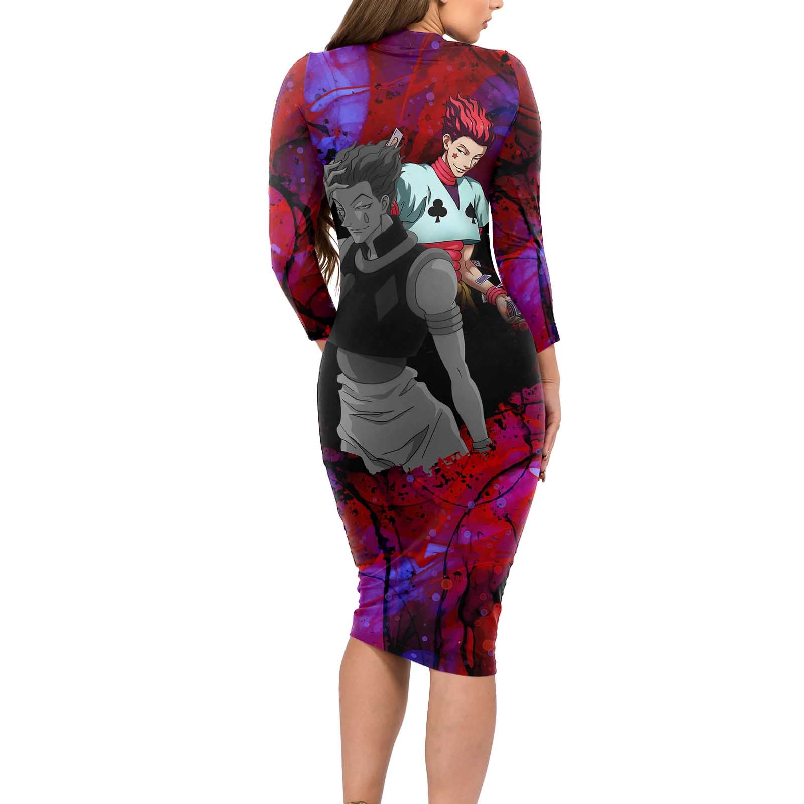 Hisoka Morow - Hunter X Hunter Long Sleeve Bodycon Dress Anime Style