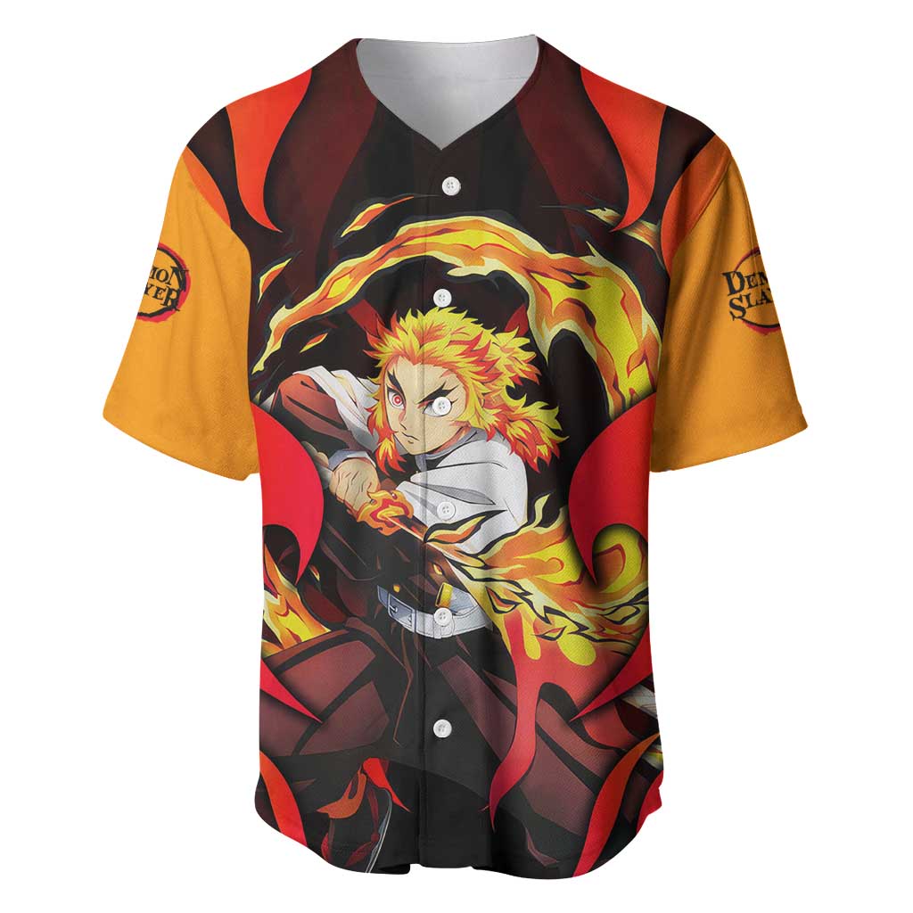 Rengoku Kyojuro - Demon Slayer Baseball Jersey Anime Style - The Mazicc