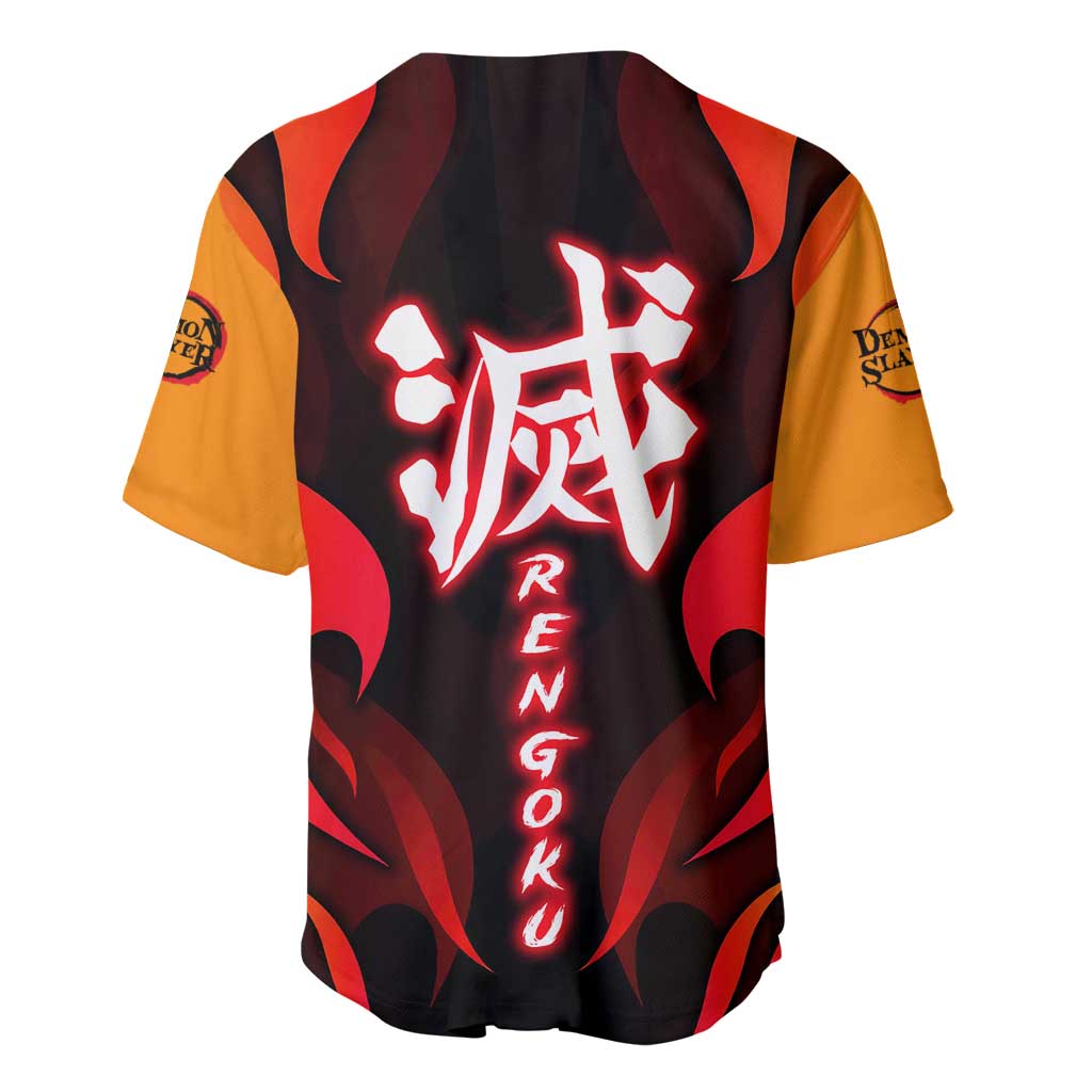 Rengoku Kyojuro - Demon Slayer Baseball Jersey Anime Style - The Mazicc