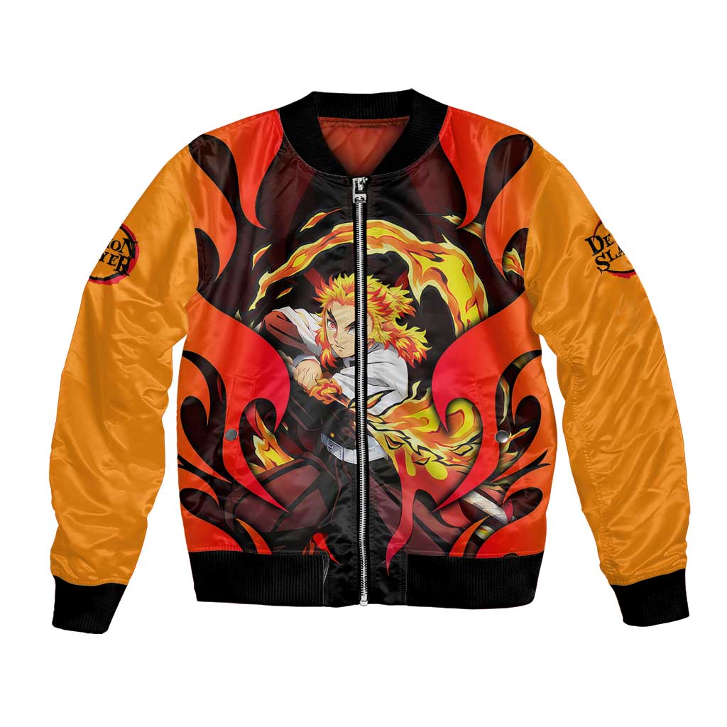Rengoku Kyojuro - Demon Slayer Bomber Jacket Anime Style - The Mazicc