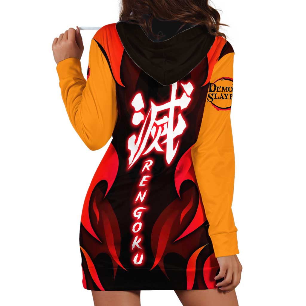 Rengoku Kyojuro - Demon Slayer Hoodie Dress Anime Style - The Mazicc