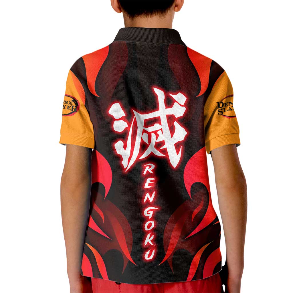 Rengoku Kyojuro - Demon Slayer Kid Polo Shirt Anime Style - The Mazicc