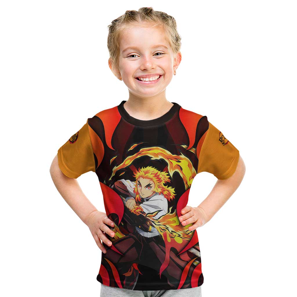 Rengoku Kyojuro - Demon Slayer Kid T Shirt Anime Style - The Mazicc