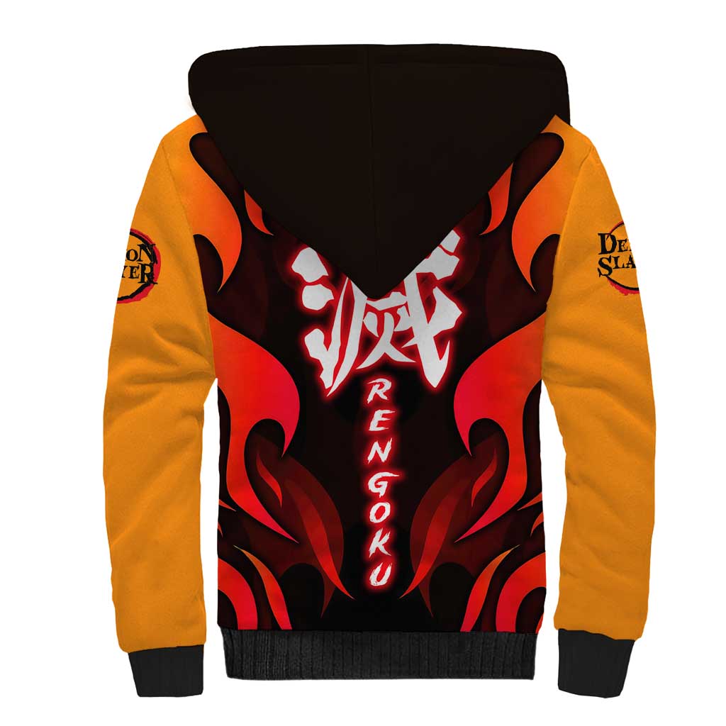 Rengoku Kyojuro - Demon Slayer Sherpa Hoodie Anime Style - The Mazicc