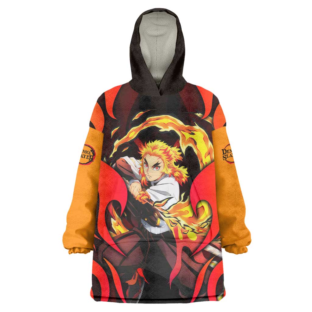 Rengoku Kyojuro - Demon Slayer Wearable Blanket Hoodie Anime Style - The Mazicc