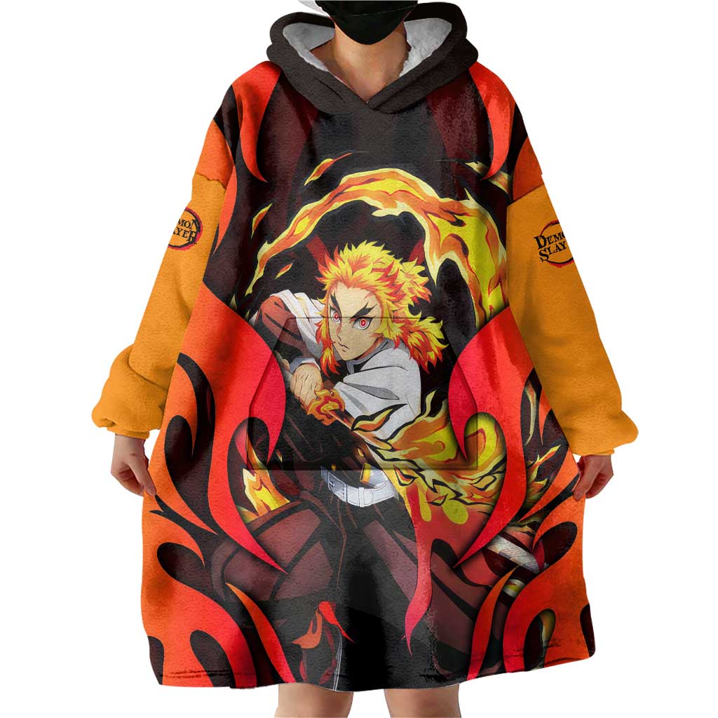 Rengoku Kyojuro - Demon Slayer Wearable Blanket Hoodie Anime Style - The Mazicc