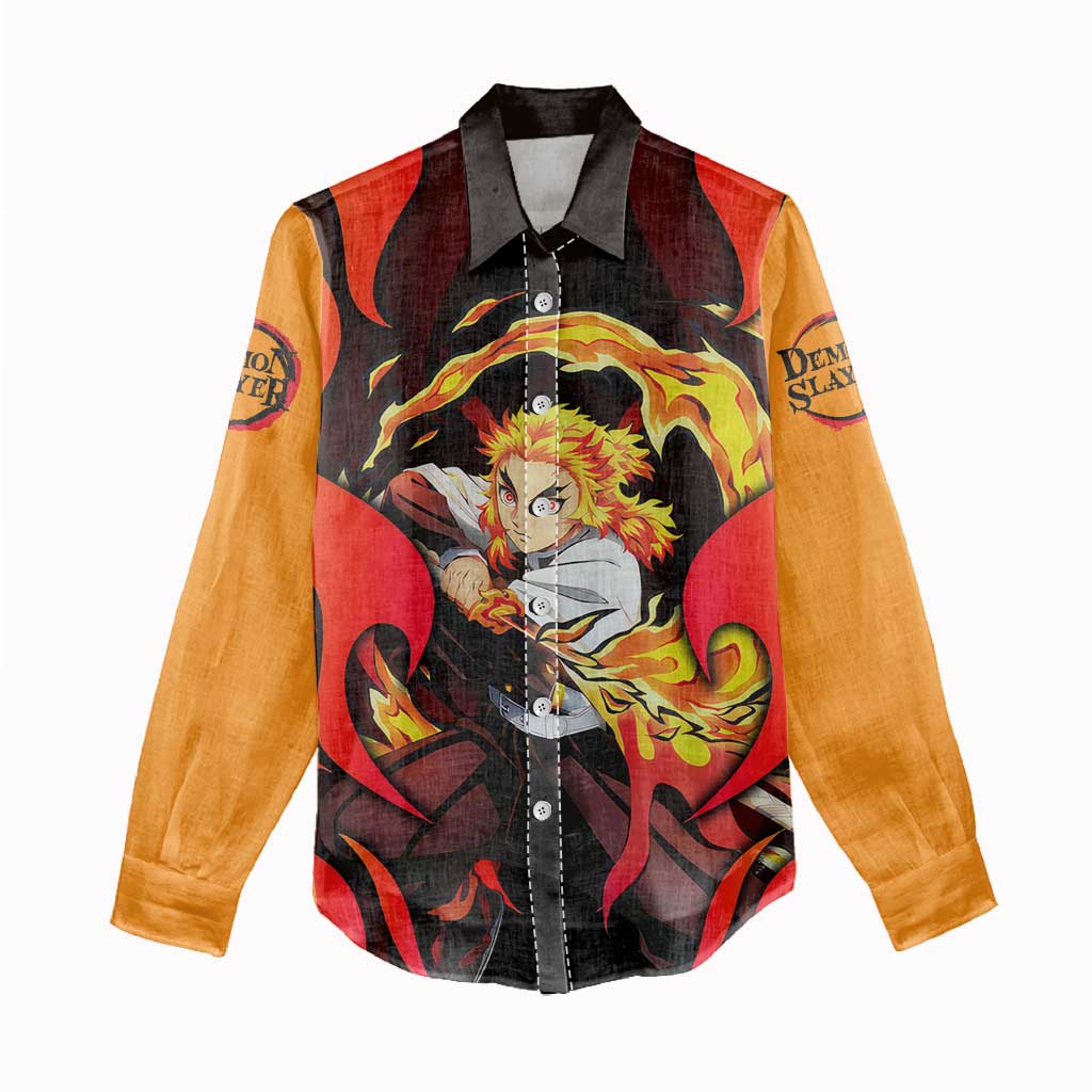 Rengoku Kyojuro - Demon Slayer Women Casual Shirt Anime Style - The Mazicc