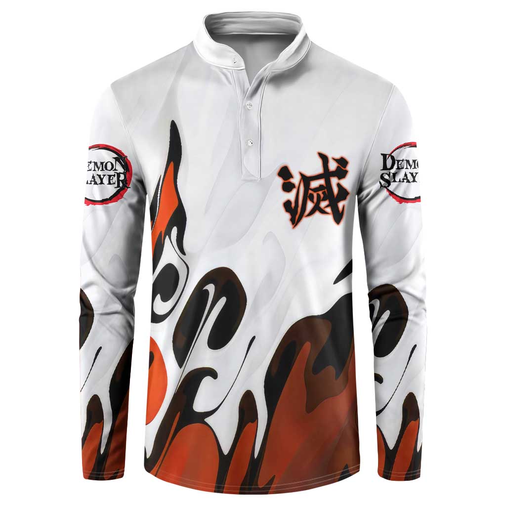 Rengoku Kyojuro - Demon Slayer Button Sweatshirt Anime Style