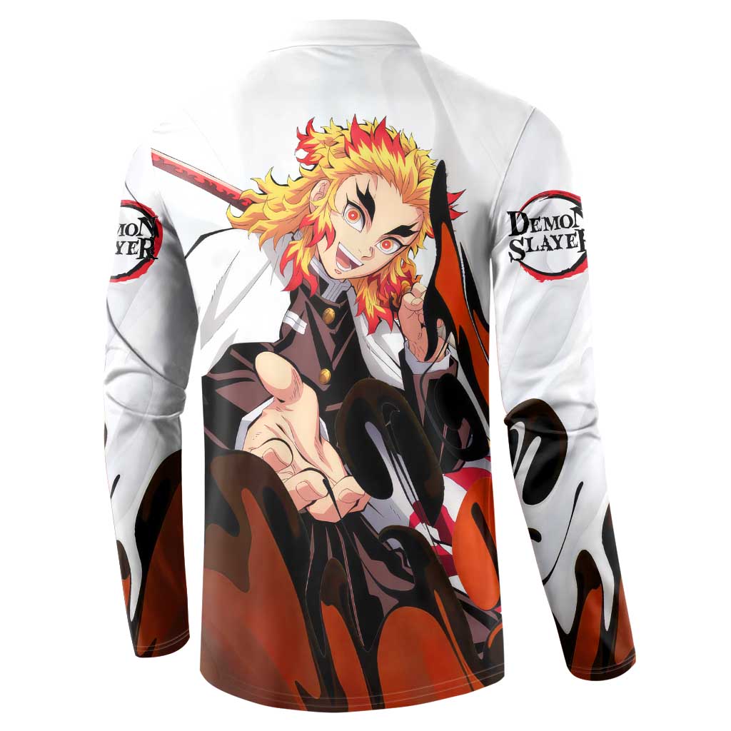 Rengoku Kyojuro - Demon Slayer Button Sweatshirt Anime Style