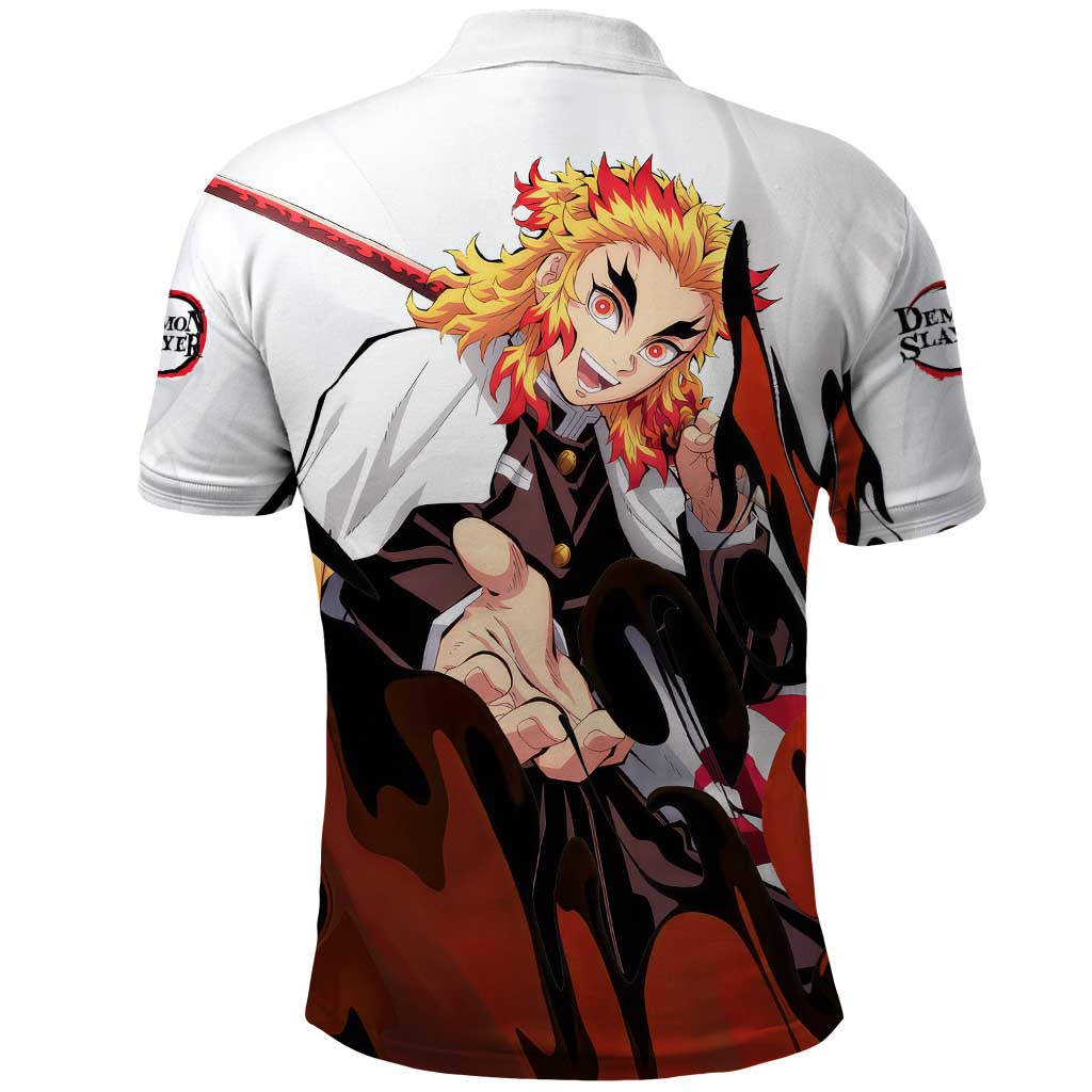 Rengoku Kyojuro - Demon Slayer Polo Shirt Anime Style