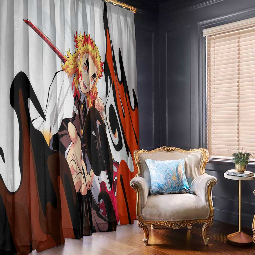 Rengoku Kyojuro - Demon Slayer Window Curtain Anime Style