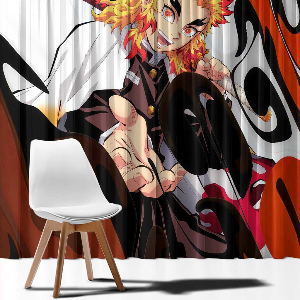 Rengoku Kyojuro - Demon Slayer Window Curtain Anime Style
