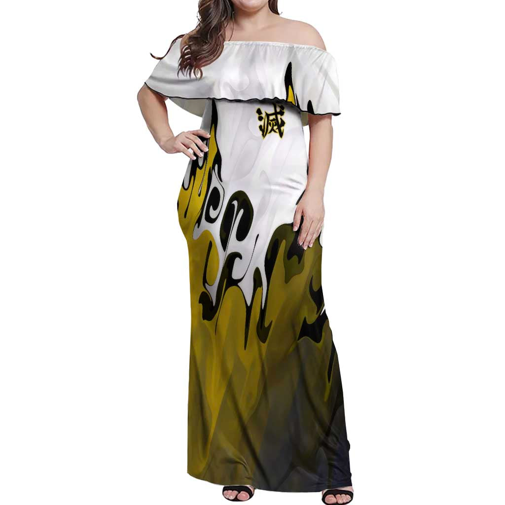 Zenitsu - Demon Slayer Off Shoulder Maxi Dress Anime Style