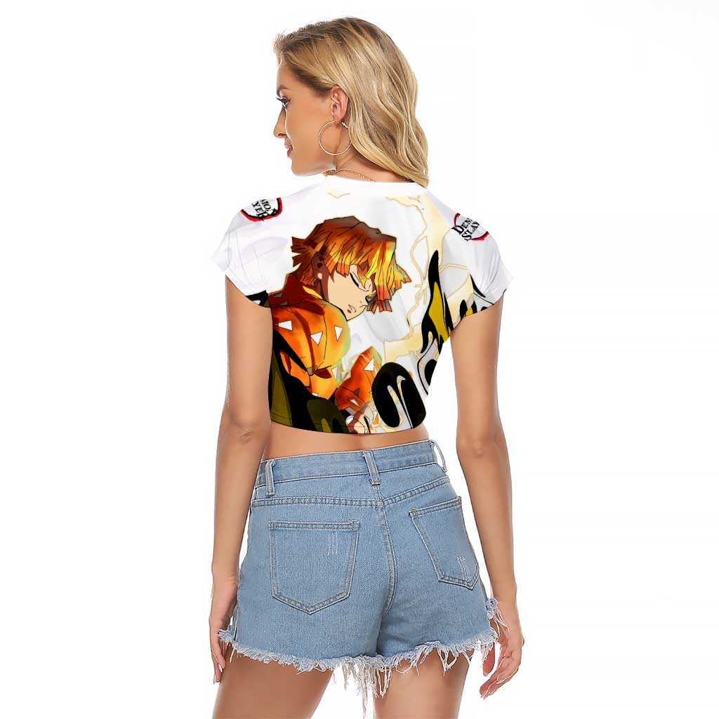 Zenitsu - Demon Slayer Raglan Cropped T Shirt Anime Style