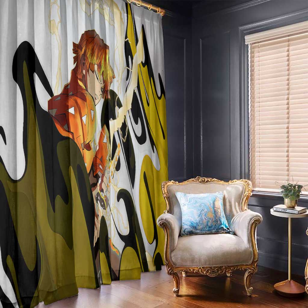Zenitsu - Demon Slayer Window Curtain Anime Style