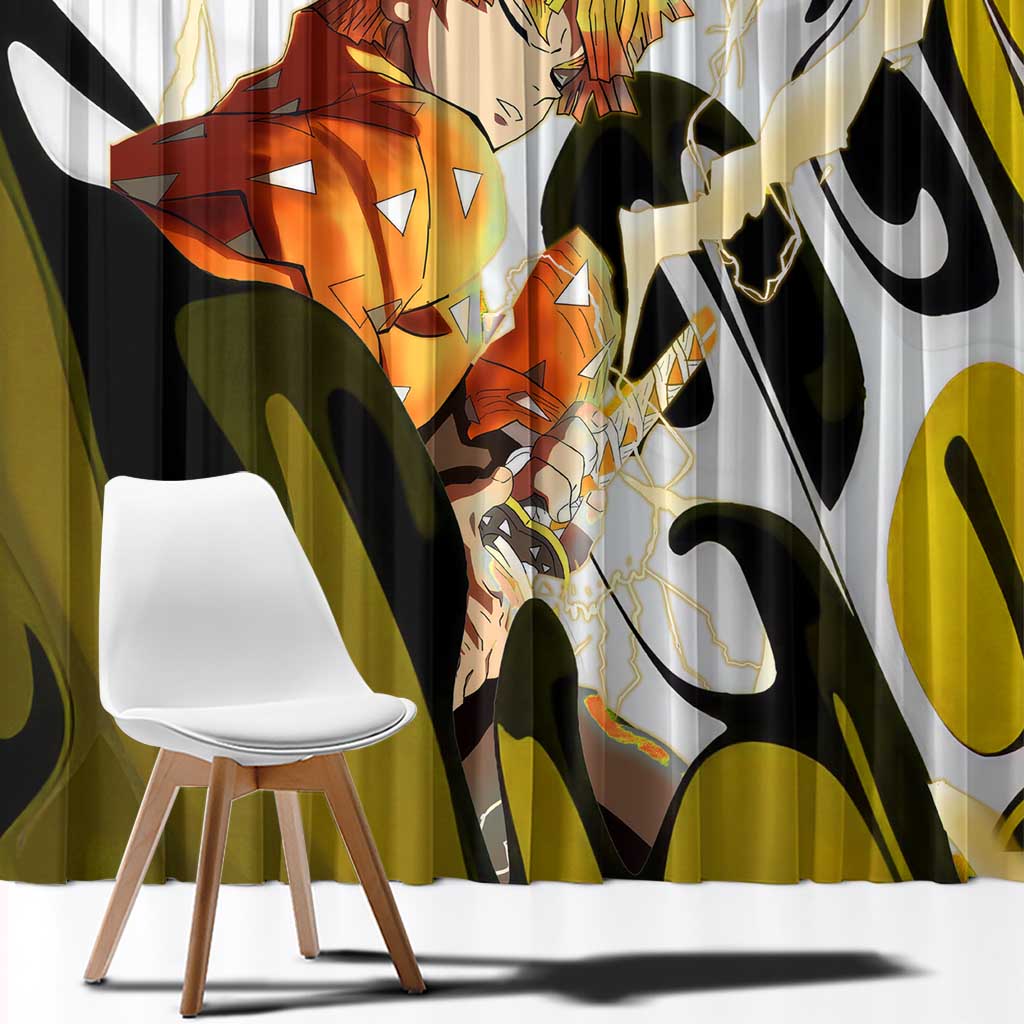 Zenitsu - Demon Slayer Window Curtain Anime Style