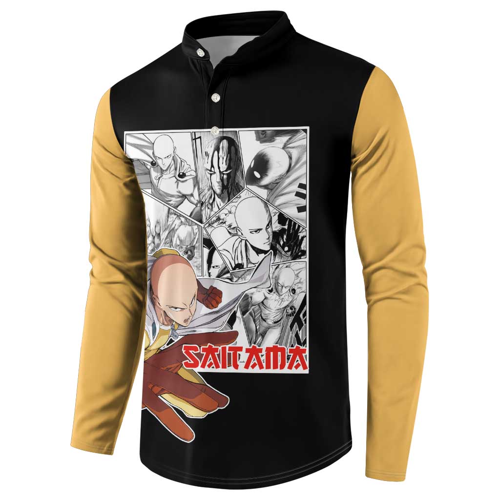 Saitama - One Punch Man Button Sweatshirt Anime Mix Manga Style
