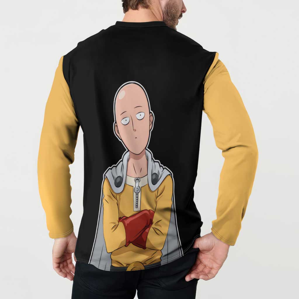 Saitama - One Punch Man Button Sweatshirt Anime Mix Manga Style