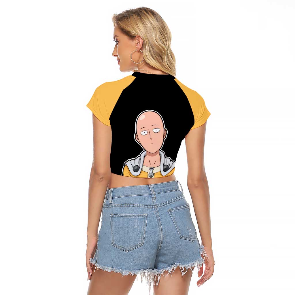 Saitama - One Punch Man Raglan Cropped T Shirt Anime Mix Manga Style